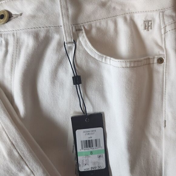 Tommy Hilfiger White Greenwich Midrise Straight Jeans with Rhinestones Size 8 - Picture 7 of 9